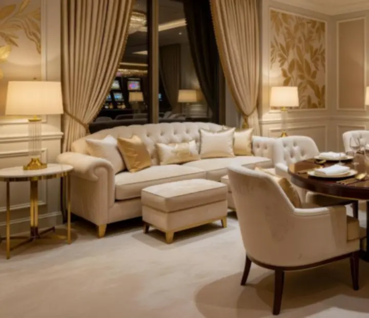 Private event suite at Czechroom set for an intimate group with crystal lighting